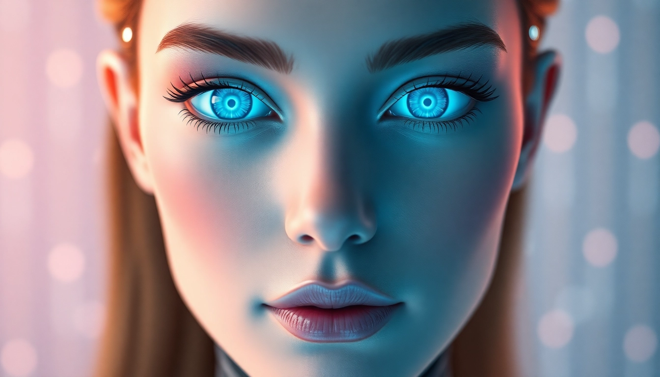 AI girlfriend engaging in a conversational chat with a user, highlighting realistic interaction and emotional connection, in a modern digital setting.