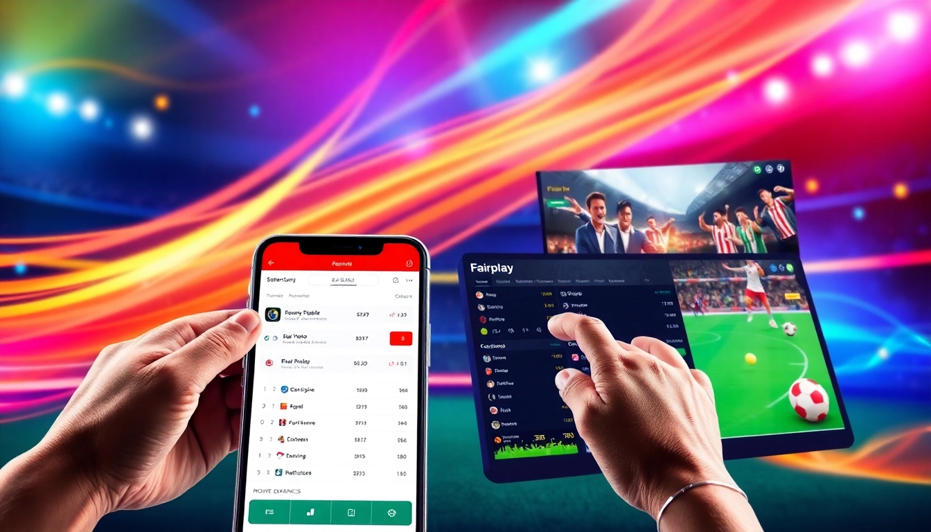 Fairplay club sports betting platform showing live odds and user interactions on a sleek mobile app for easy access.