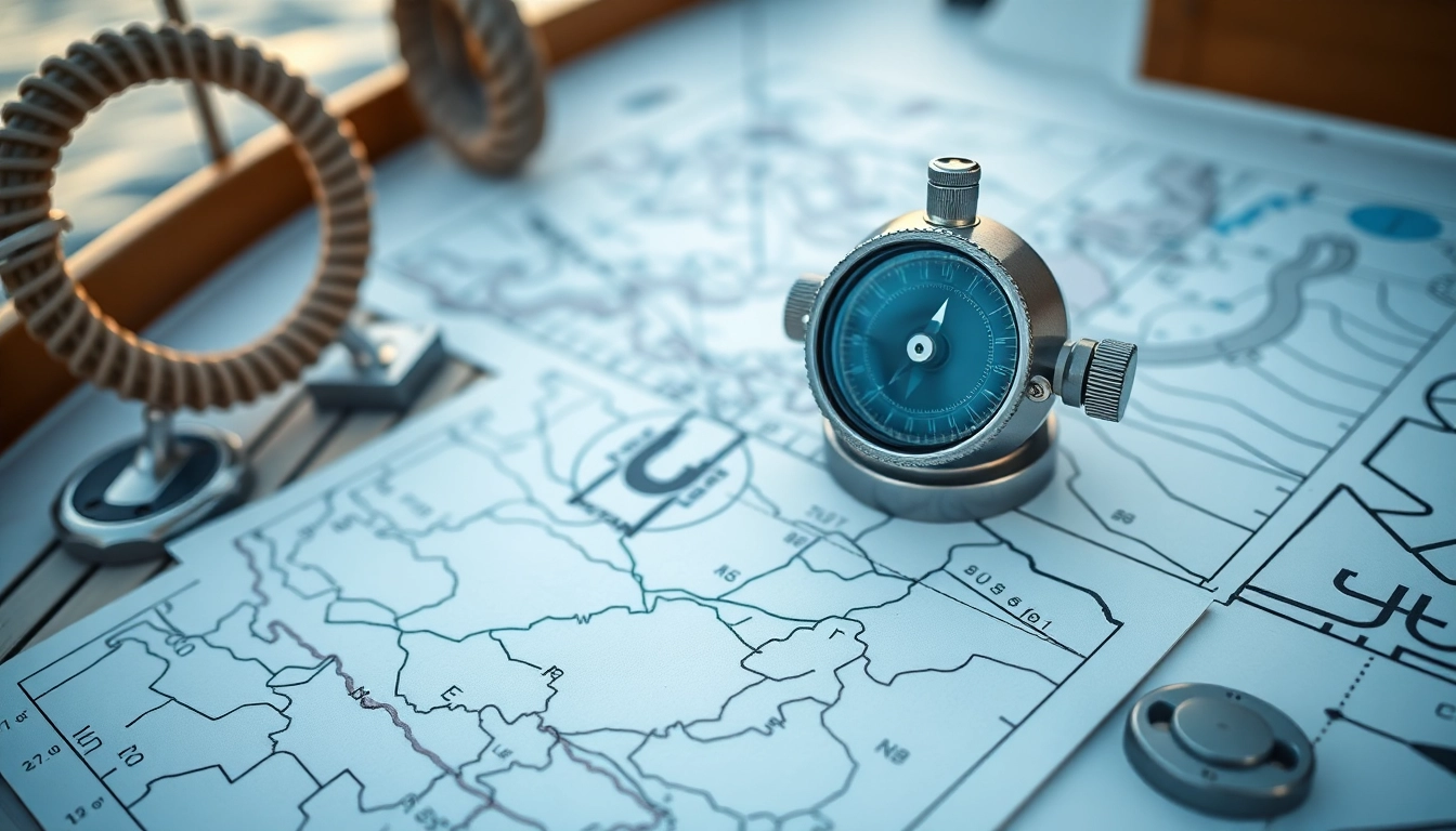 Navigator plotting a Boots Versegelung with modern nautical tools and charts for accurate