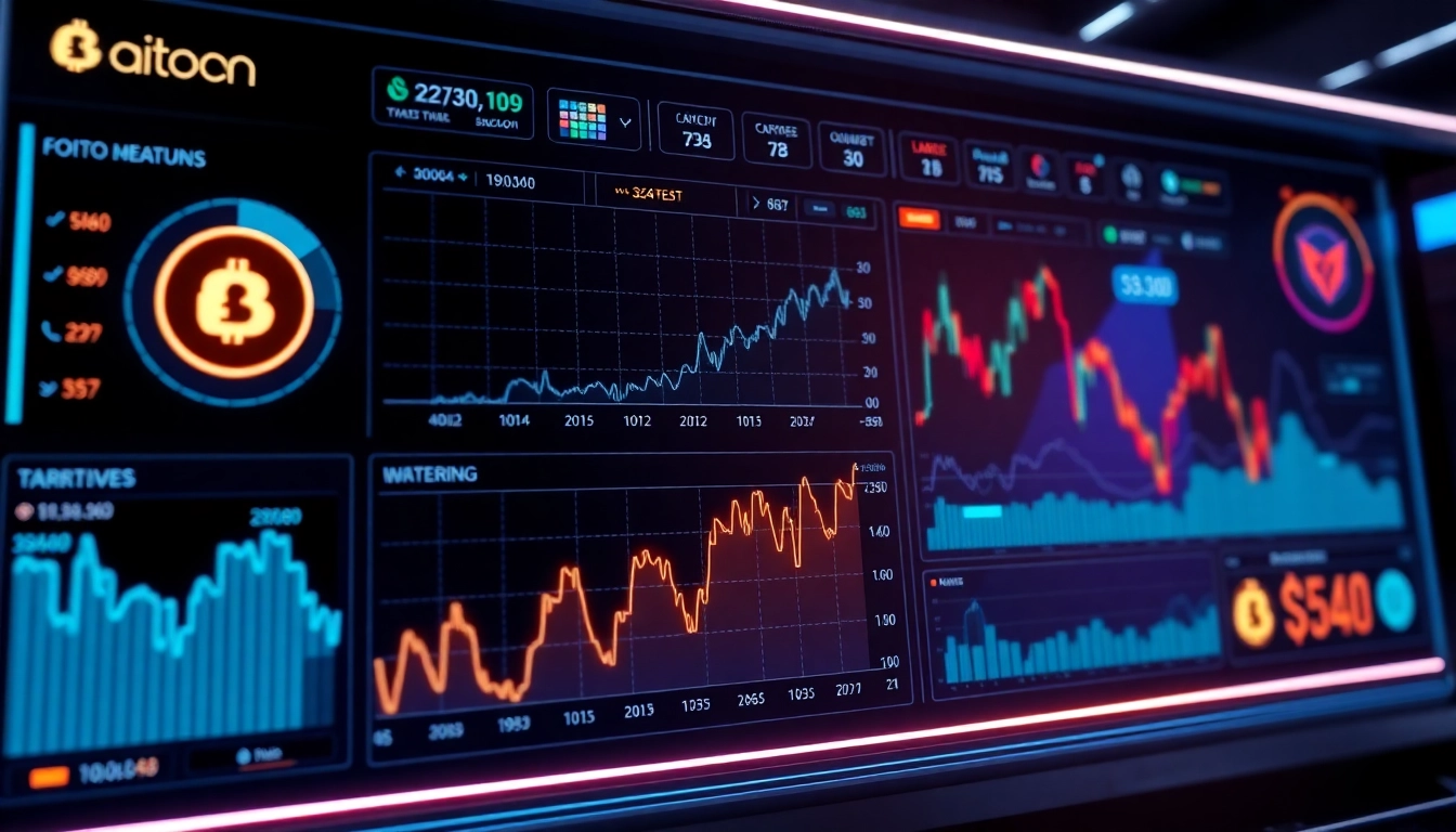 Dynamic aicoin trading platform with real-time charts and data visualization for investors
